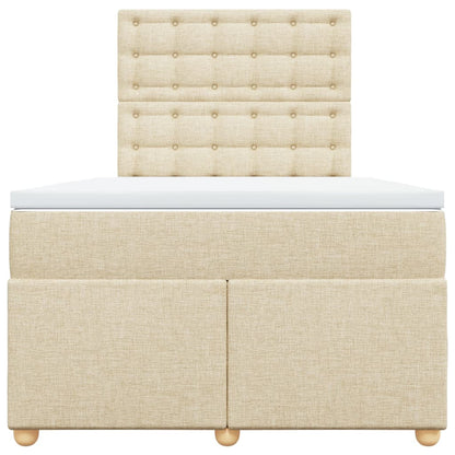 Boxspring met matras stof crèmekleurig 120x200 cm
