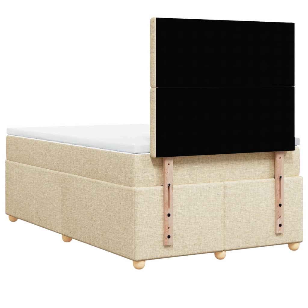 Boxspring met matras stof crèmekleurig 120x200 cm