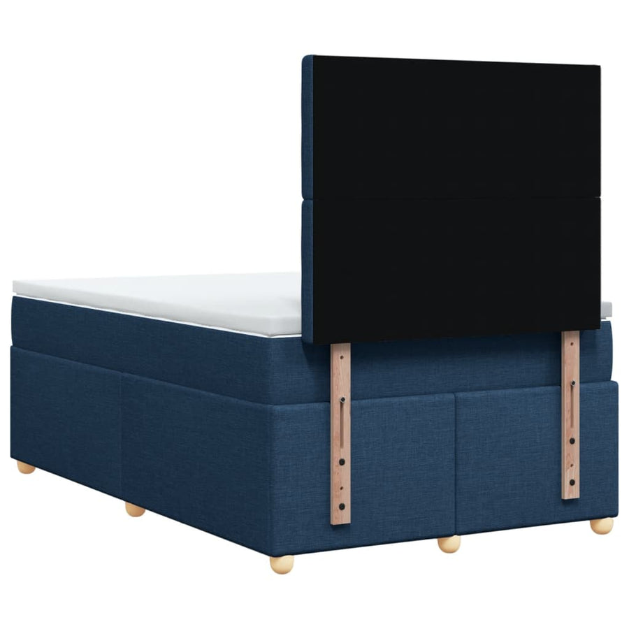 Boxspring met matras stof blauw 120x200 cm