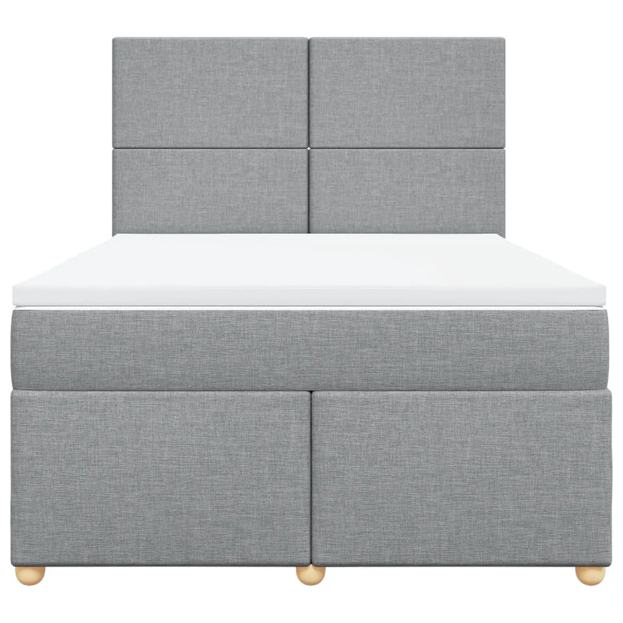 Boxspring met matras stof lichtgrijs 140x190 cm