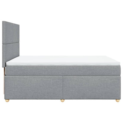 Boxspring met matras stof lichtgrijs 140x190 cm