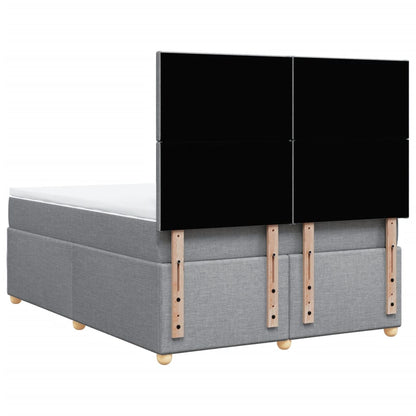 Boxspring met matras stof lichtgrijs 140x190 cm