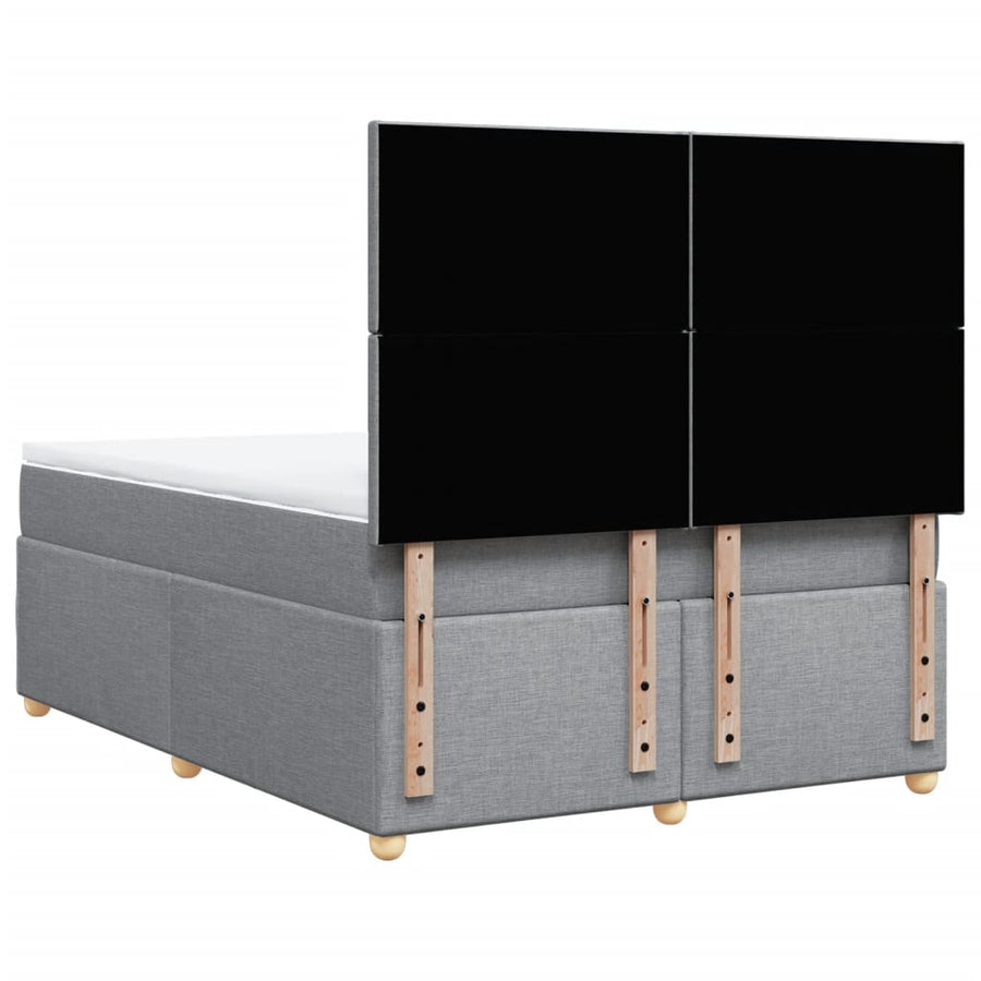 Boxspring met matras stof lichtgrijs 140x190 cm