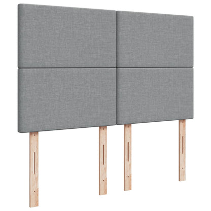 Boxspring met matras stof lichtgrijs 140x190 cm