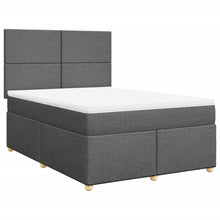 Boxspring met matras stof donkergrijs 140x190 cm