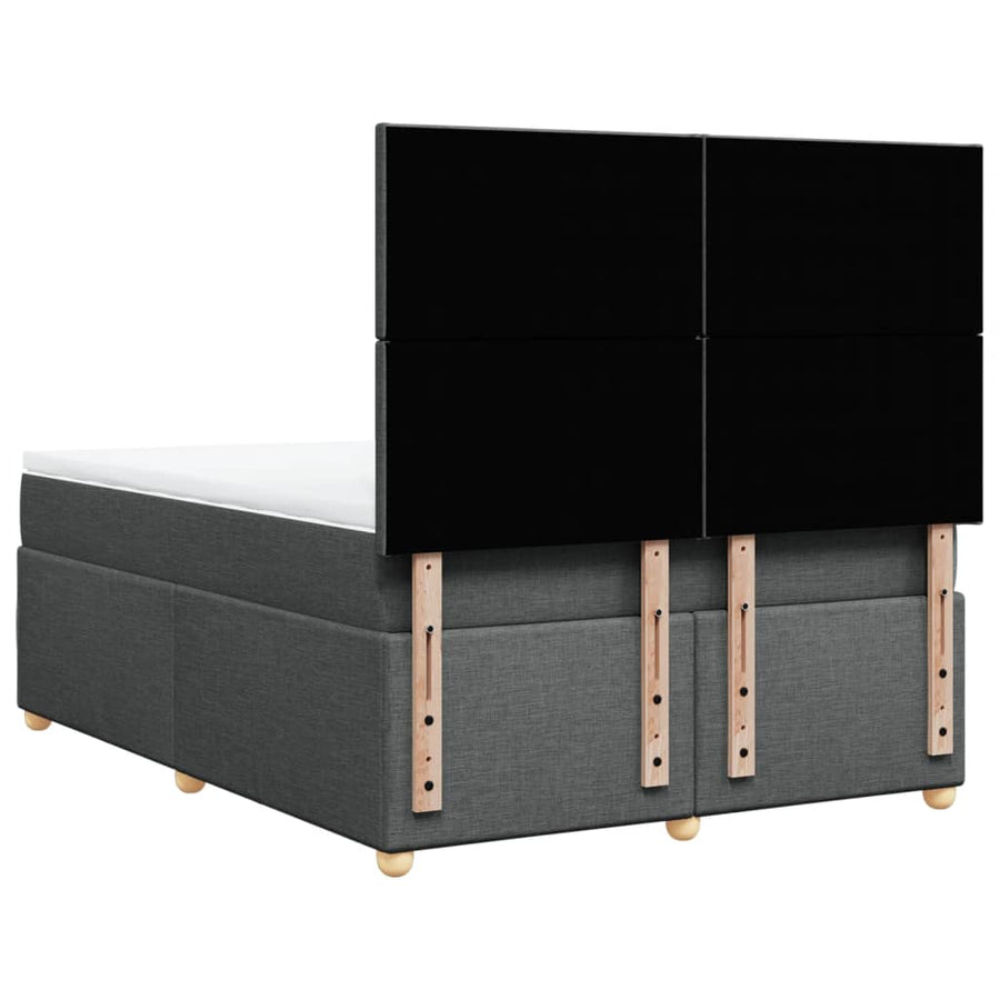 Boxspring met matras stof donkergrijs 140x190 cm