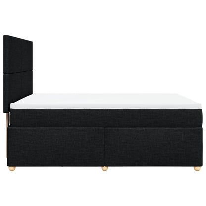 Boxspring met matras stof zwart 140x190 cm