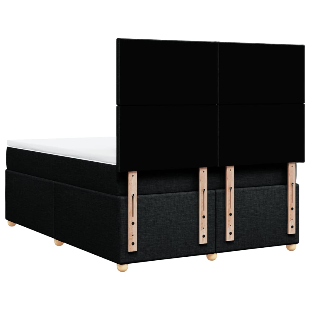 Boxspring met matras stof zwart 140x190 cm