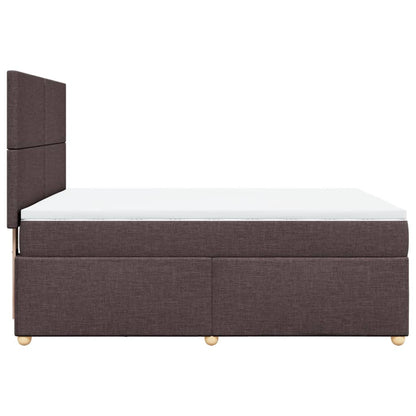 Boxspring met matras stof donkerbruin 140x190 cm