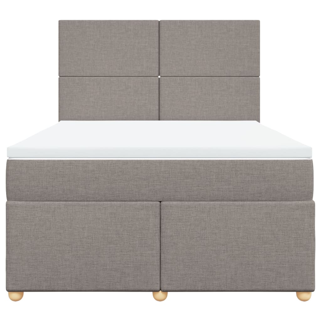 Boxspring met matras stof taupe 140x190 cm