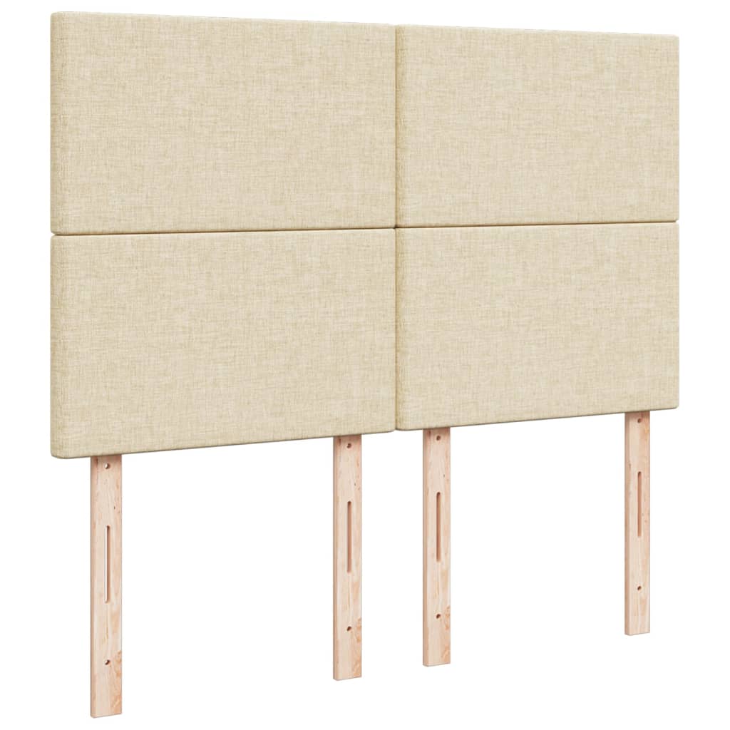 Boxspring met matras stof crèmekleurig 140x190 cm