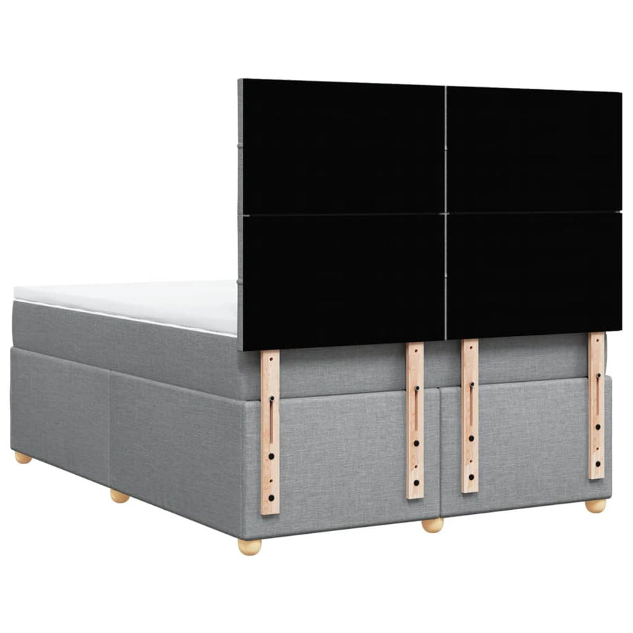 Boxspring met matras stof lichtgrijs 140x190 cm