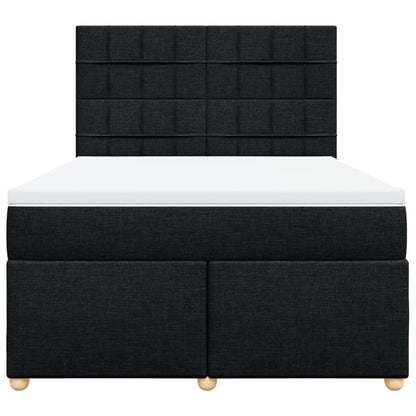 Boxspring met matras stof zwart 140x190 cm