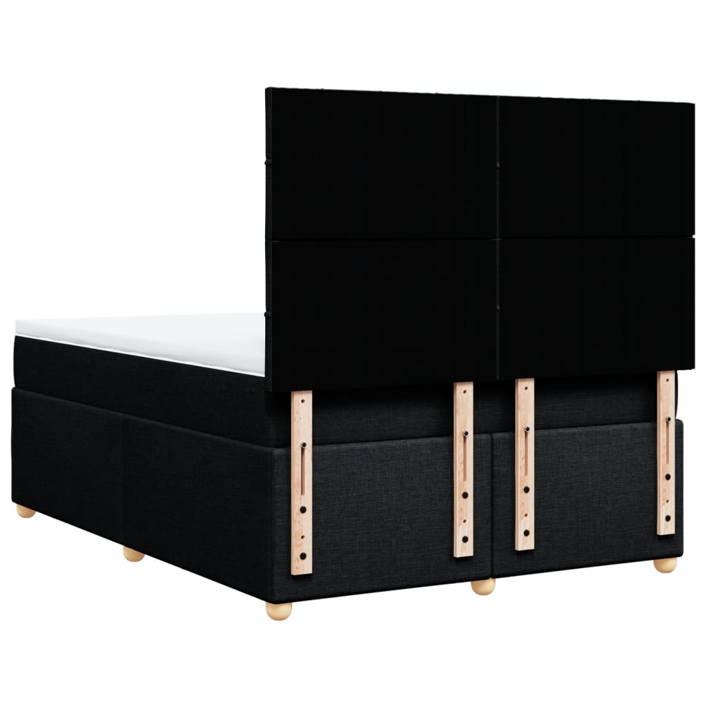Boxspring met matras stof zwart 140x190 cm