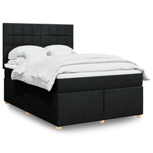 Boxspring met matras stof zwart 140x190 cm