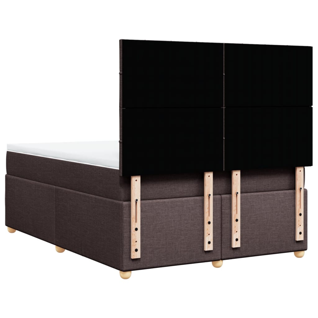 Boxspring met matras stof donkerbruin 140x190 cm