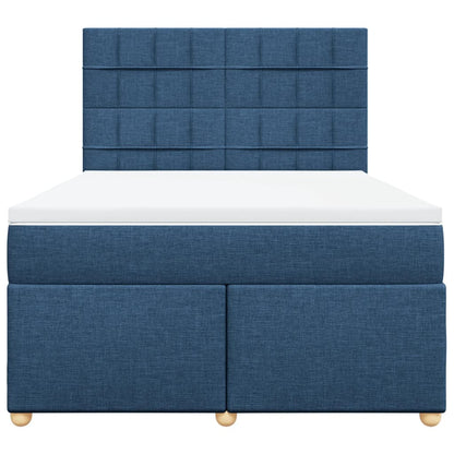 Boxspring met matras stof blauw 140x190 cm