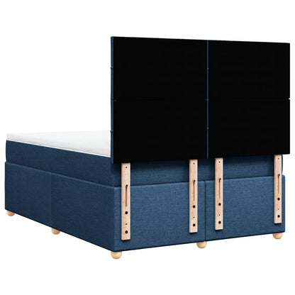 Boxspring met matras stof blauw 140x190 cm