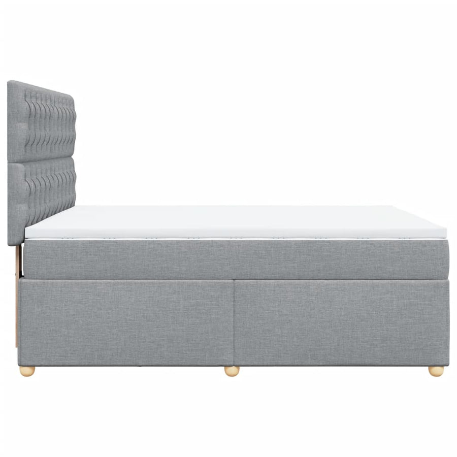 Boxspring met matras stof lichtgrijs 140x190 cm
