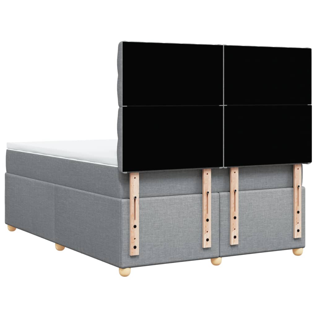 Boxspring met matras stof lichtgrijs 140x190 cm