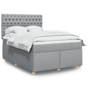 Boxspring met matras 140x190 cm lichtgrijs
