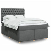 Boxspring met matras 140x190 cm donkergrijs