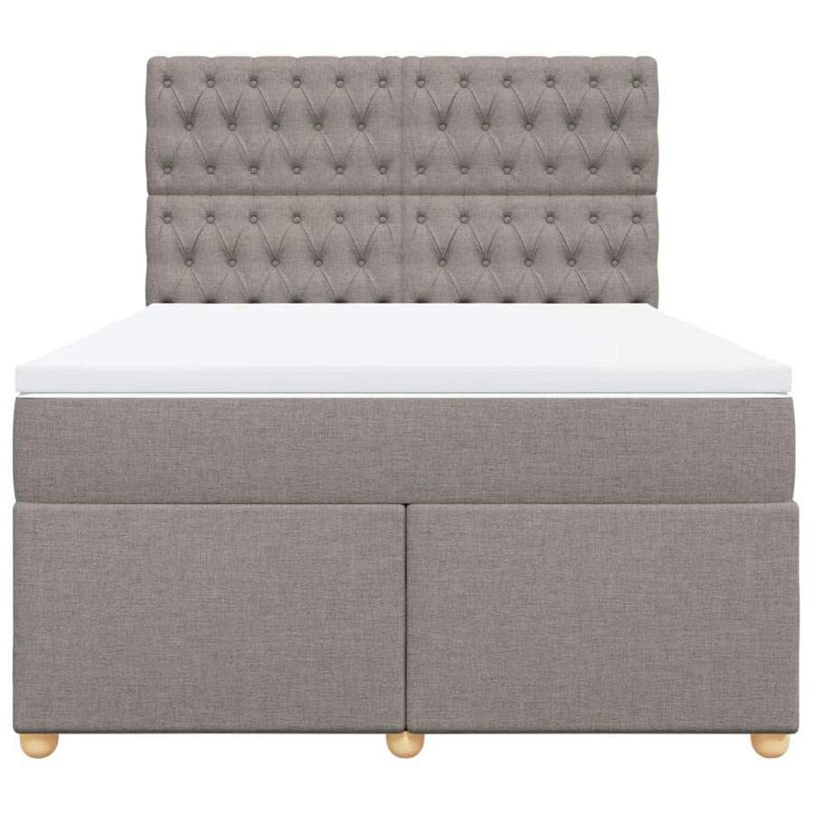 Boxspring met matras stof taupe 140x190 cm