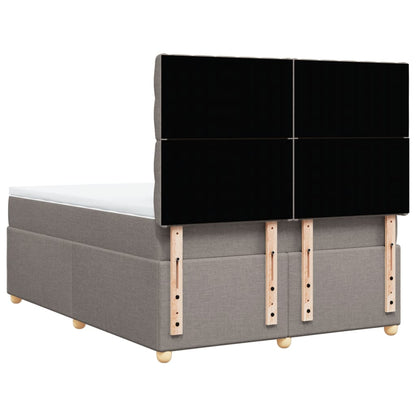Boxspring met matras stof taupe 140x190 cm
