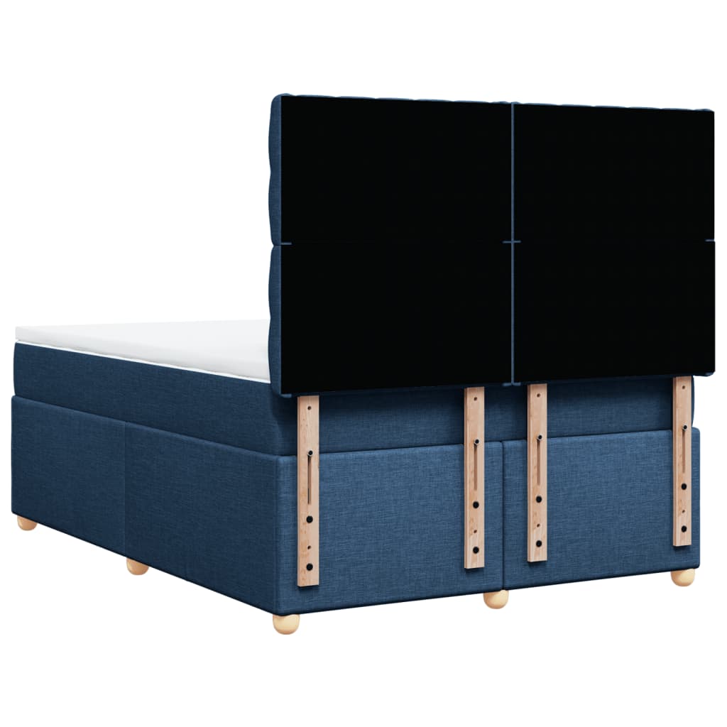 Boxspring met matras stof blauw 140x190 cm