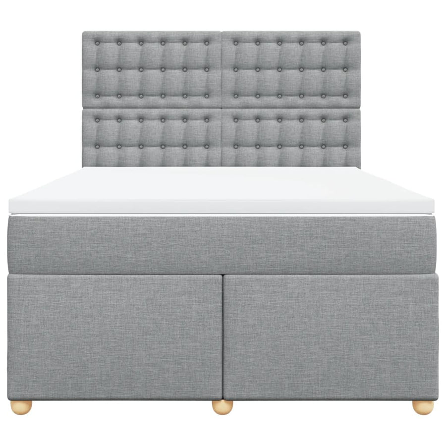 Boxspring met matras stof lichtgrijs 140x190 cm