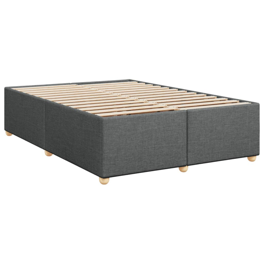 Boxspring met matras stof donkergrijs 140x190 cm