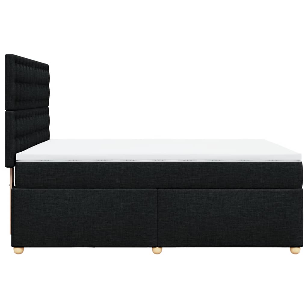 Boxspring met matras stof zwart 140x190 cm