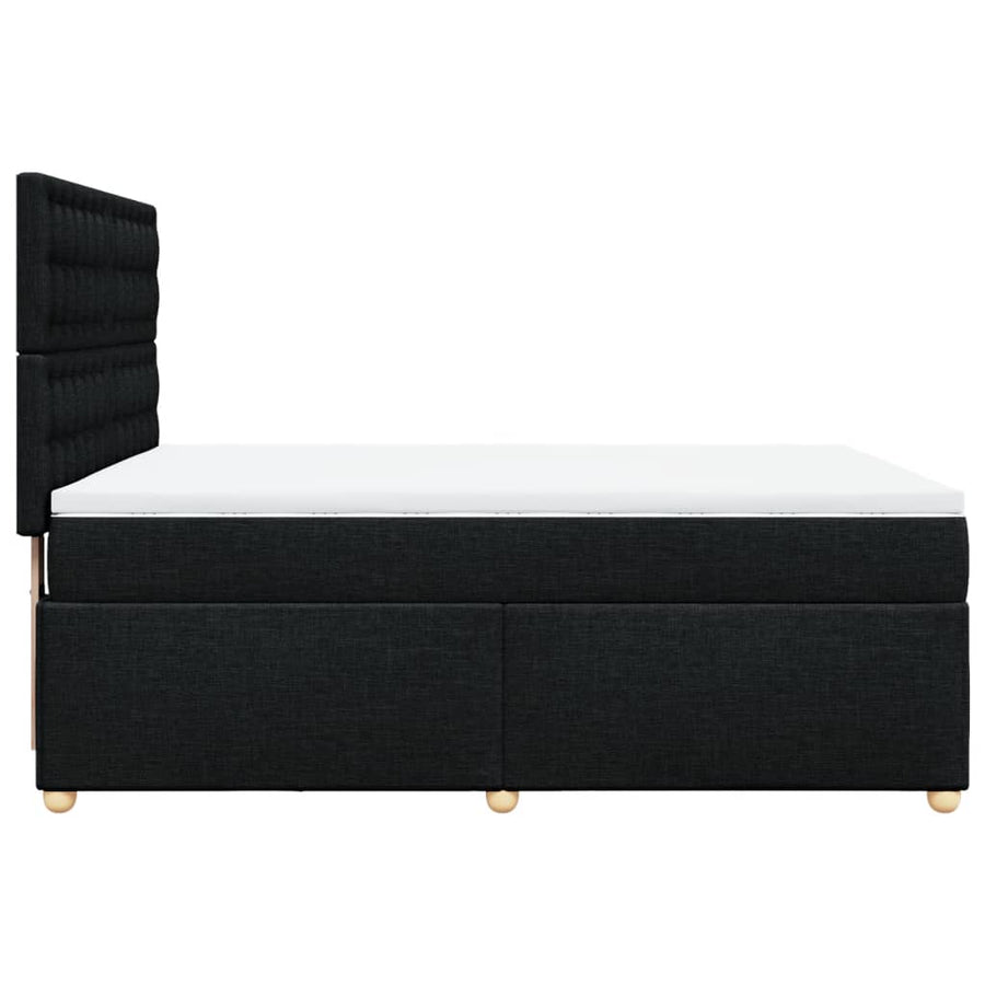 Boxspring met matras stof zwart 140x190 cm