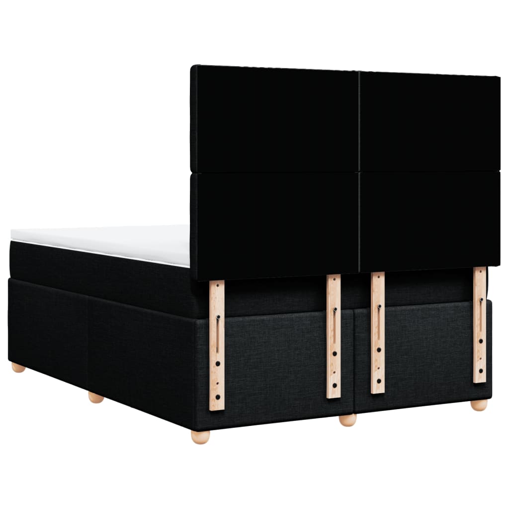 Boxspring met matras stof zwart 140x190 cm