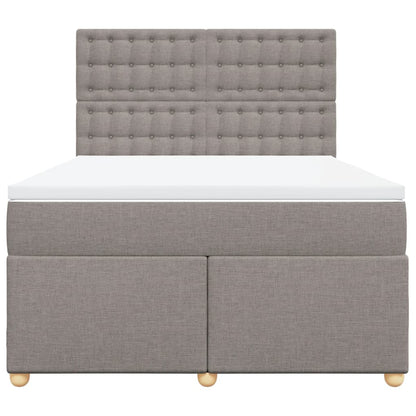 Boxspring met matras stof taupe 140x190 cm