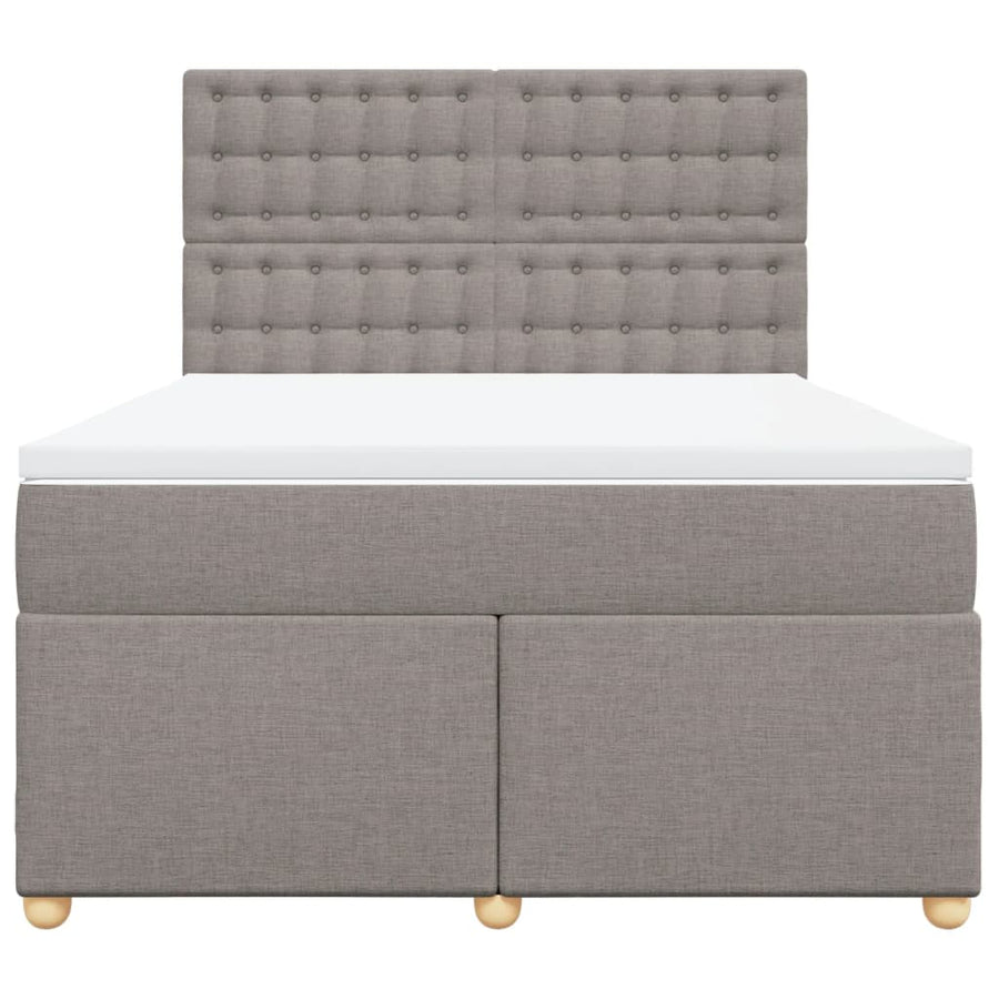 Boxspring met matras stof taupe 140x190 cm