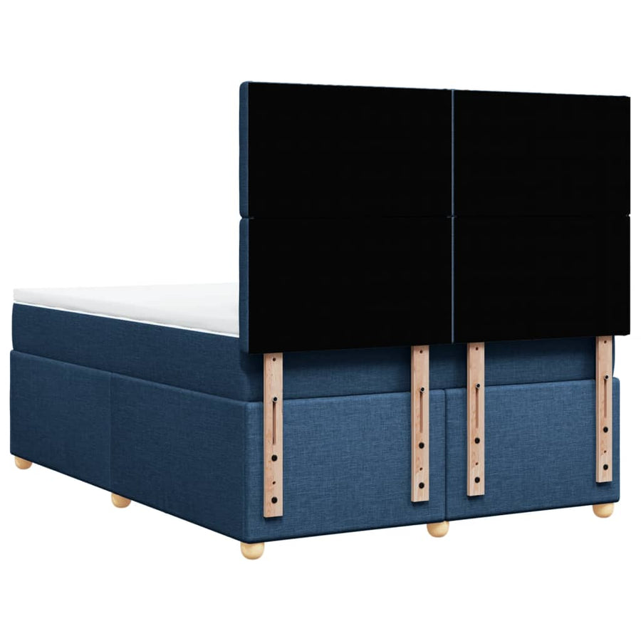 Boxspring met matras stof blauw 140x190 cm