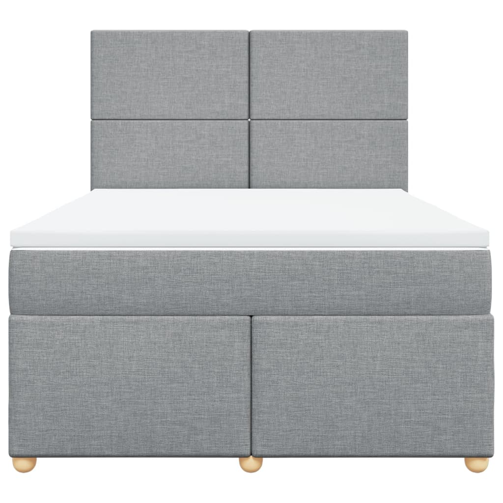 Boxspring met matras stof lichtgrijs 140x200 cm