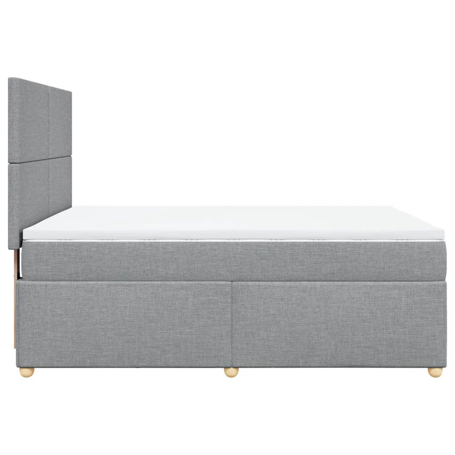 Boxspring met matras stof lichtgrijs 140x200 cm