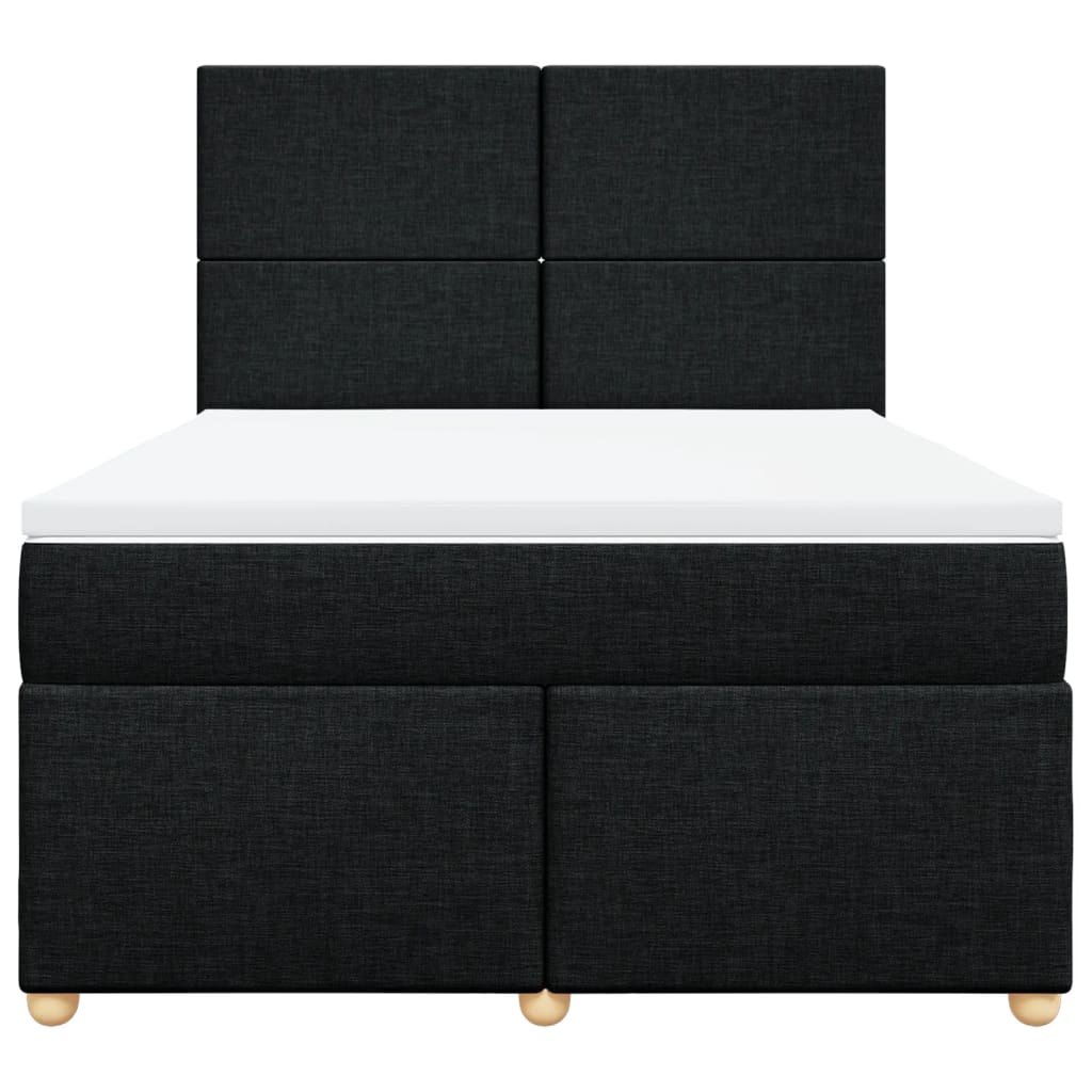 Boxspring met matras stof zwart 140x200 cm