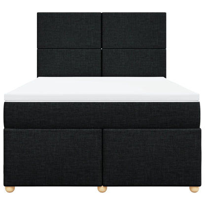 Boxspring met matras stof zwart 140x200 cm