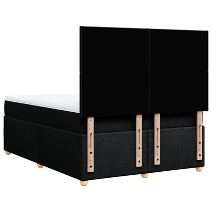 Boxspring met matras stof zwart 140x200 cm