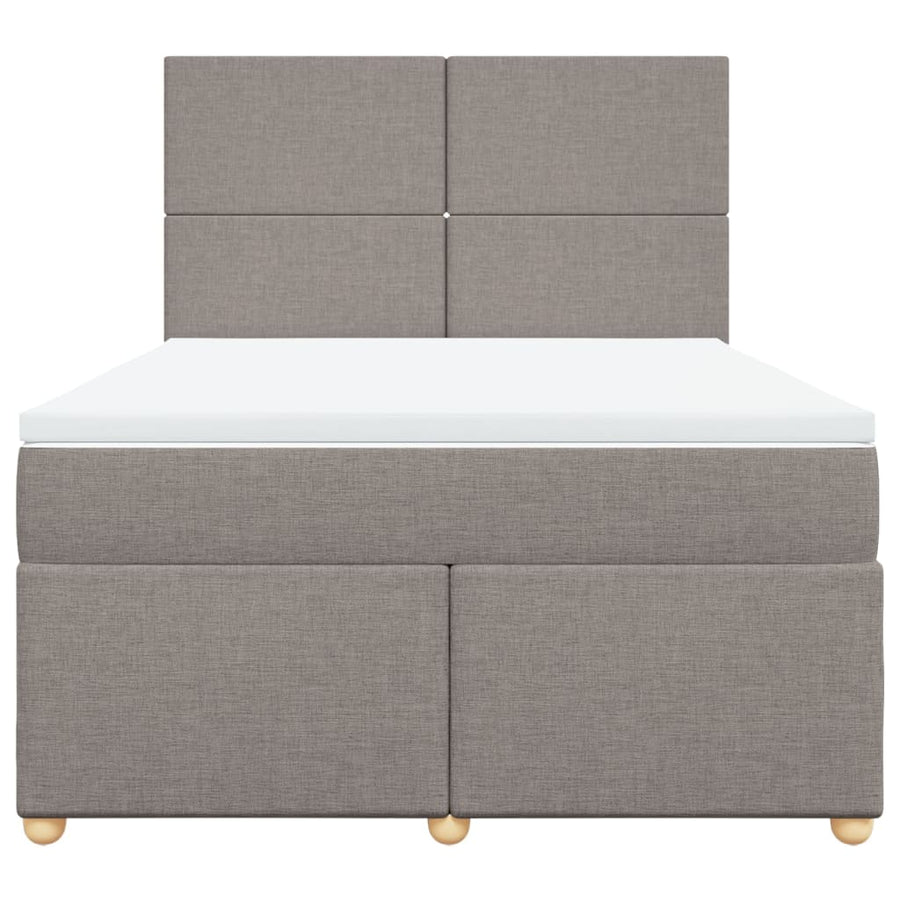 Boxspring met matras stof taupe 140x200 cm