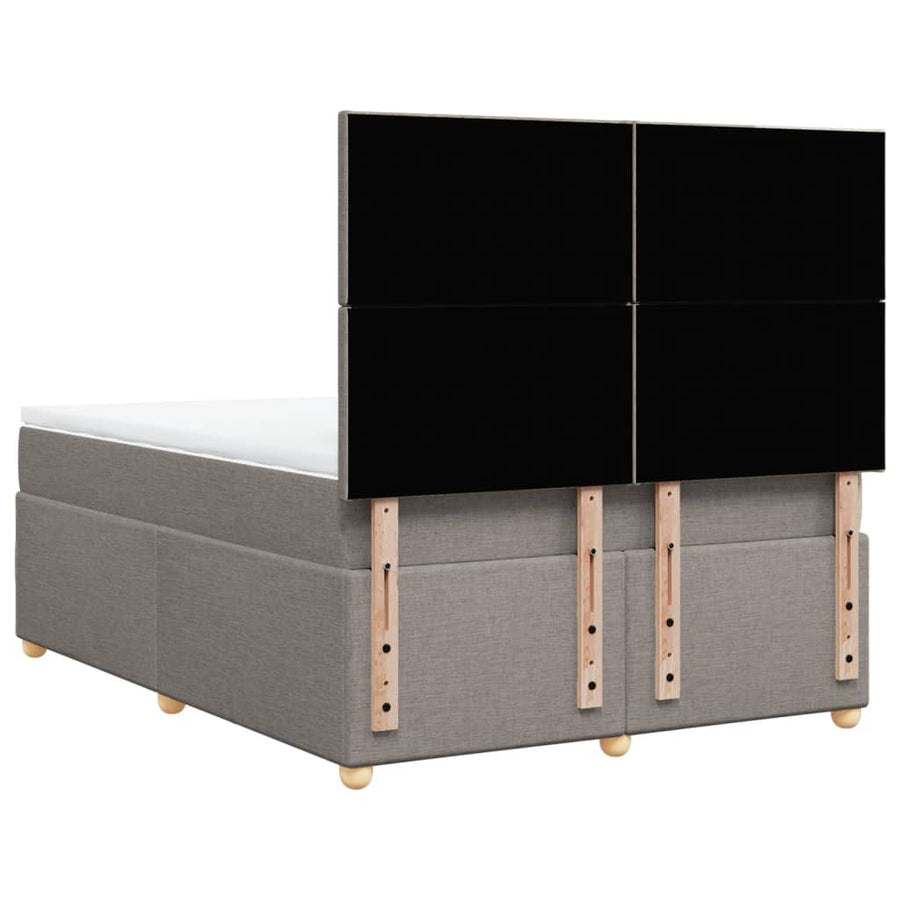 Boxspring met matras stof taupe 140x200 cm