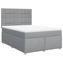 Boxspring met matras stof lichtgrijs 140x200 cm