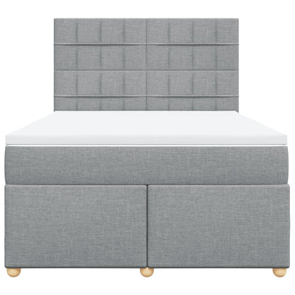 Boxspring met matras stof lichtgrijs 140x200 cm