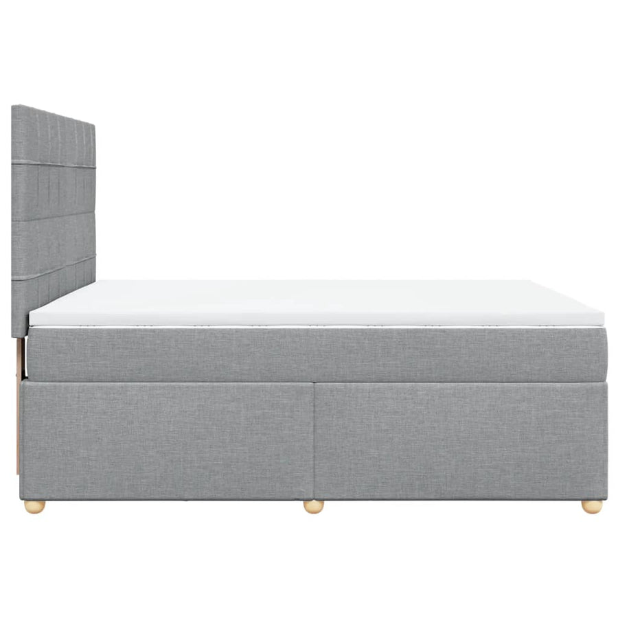 Boxspring met matras stof lichtgrijs 140x200 cm
