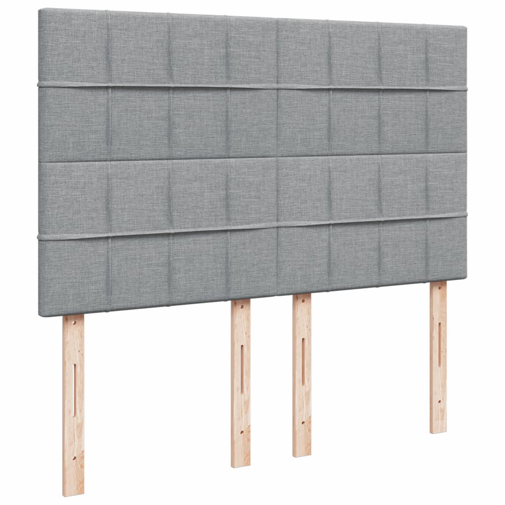 Boxspring met matras stof lichtgrijs 140x200 cm
