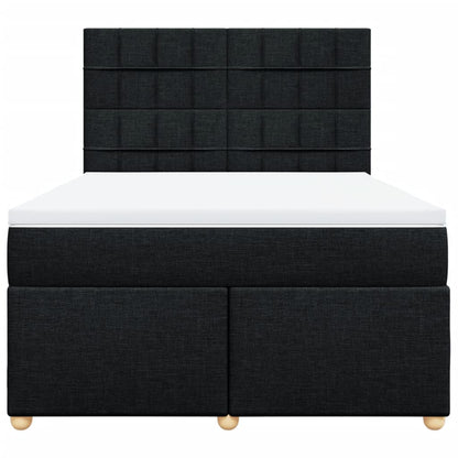Boxspring met matras stof zwart 140x200 cm