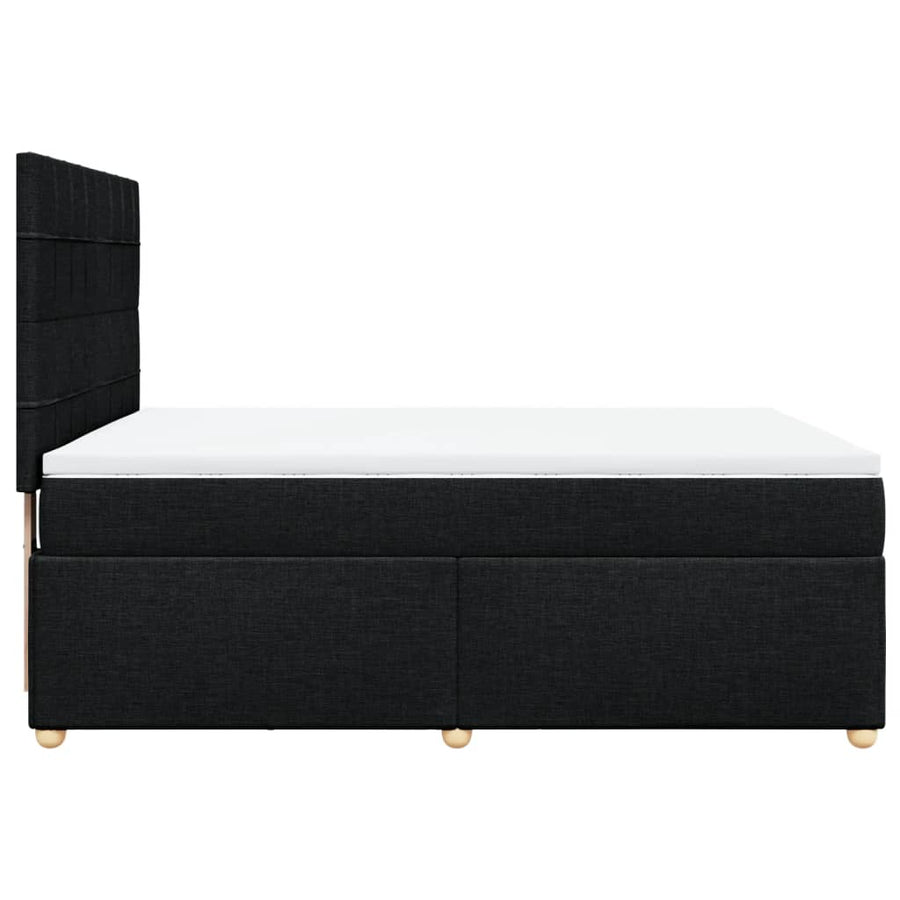 Boxspring met matras stof zwart 140x200 cm